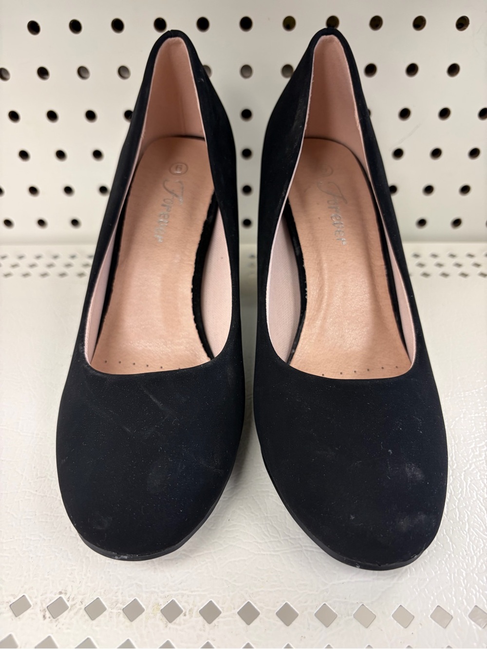 Forever 21 Black Suede Block Heel Pumps - Picture 3 of 4